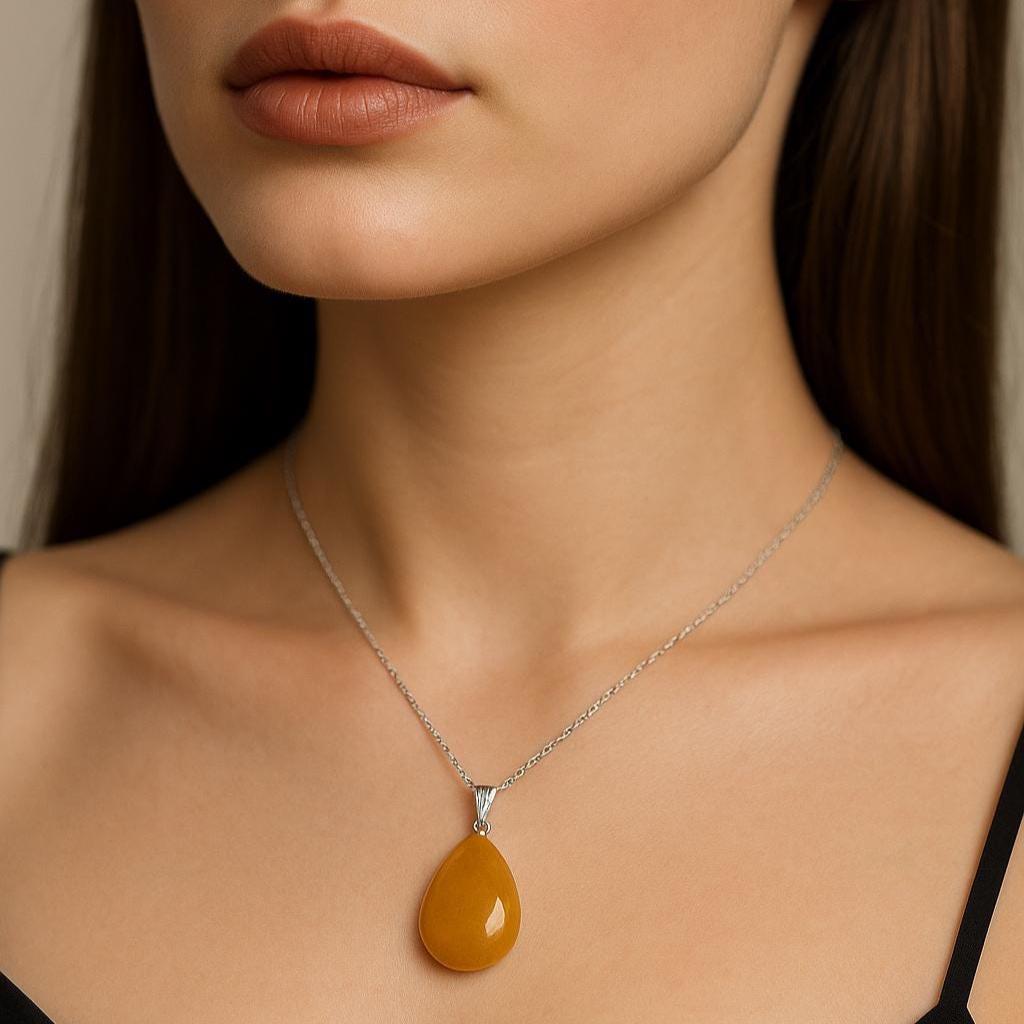 Yellow Jade Pendant necklace