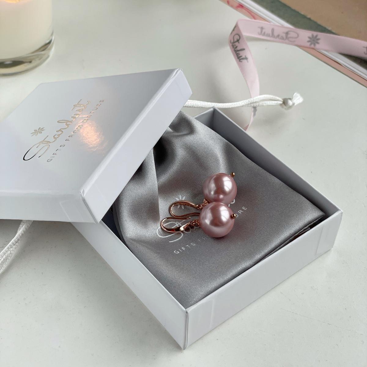 Feminine Harmony Pink Pearl Earrings | Rose Gold Sterling Silver 925