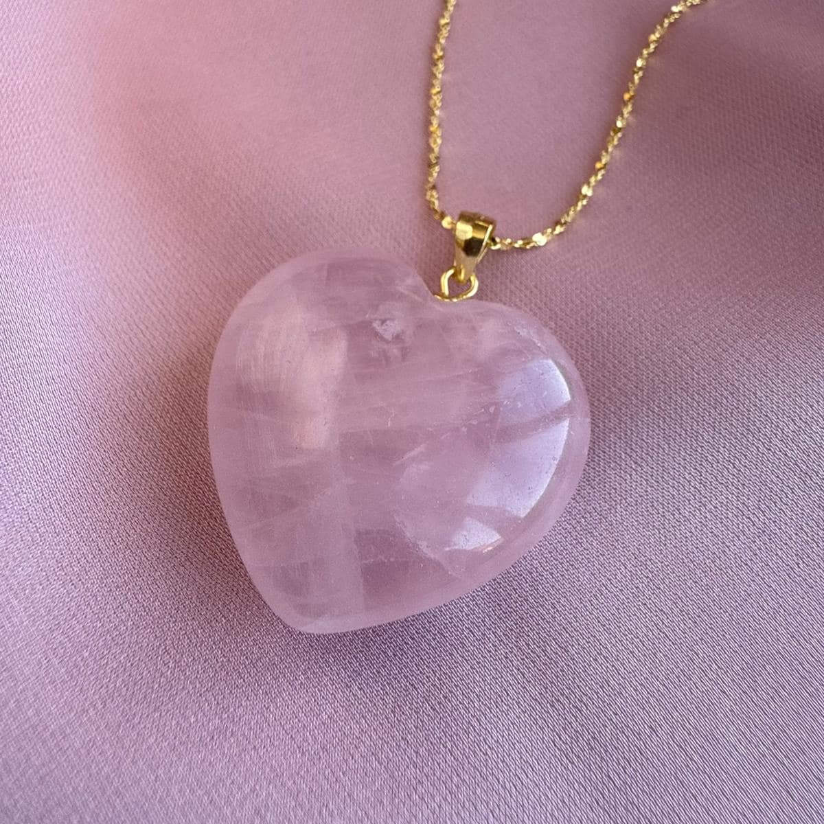 Rose Quartz Heart Pendant 2.5cm