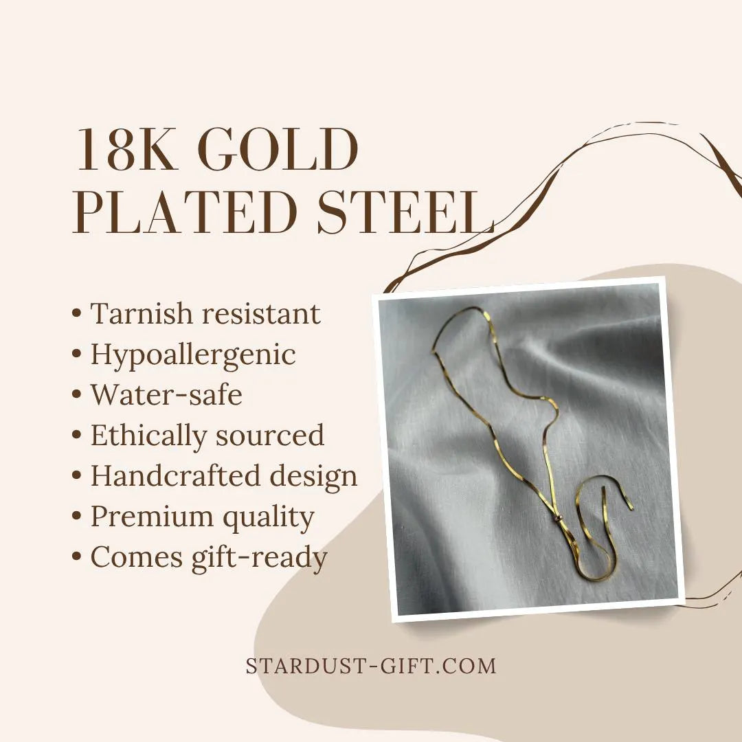 Layering Snake Chain Necklace 18K Gold Plated