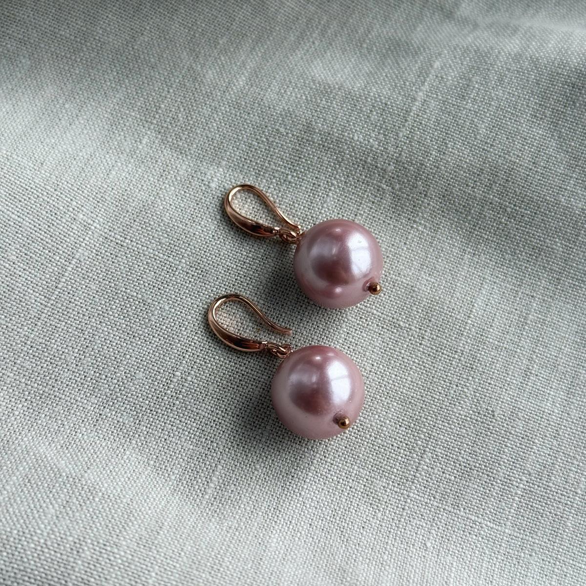 Feminine Harmony Pink Pearl Earrings | Rose Gold Sterling Silver 925