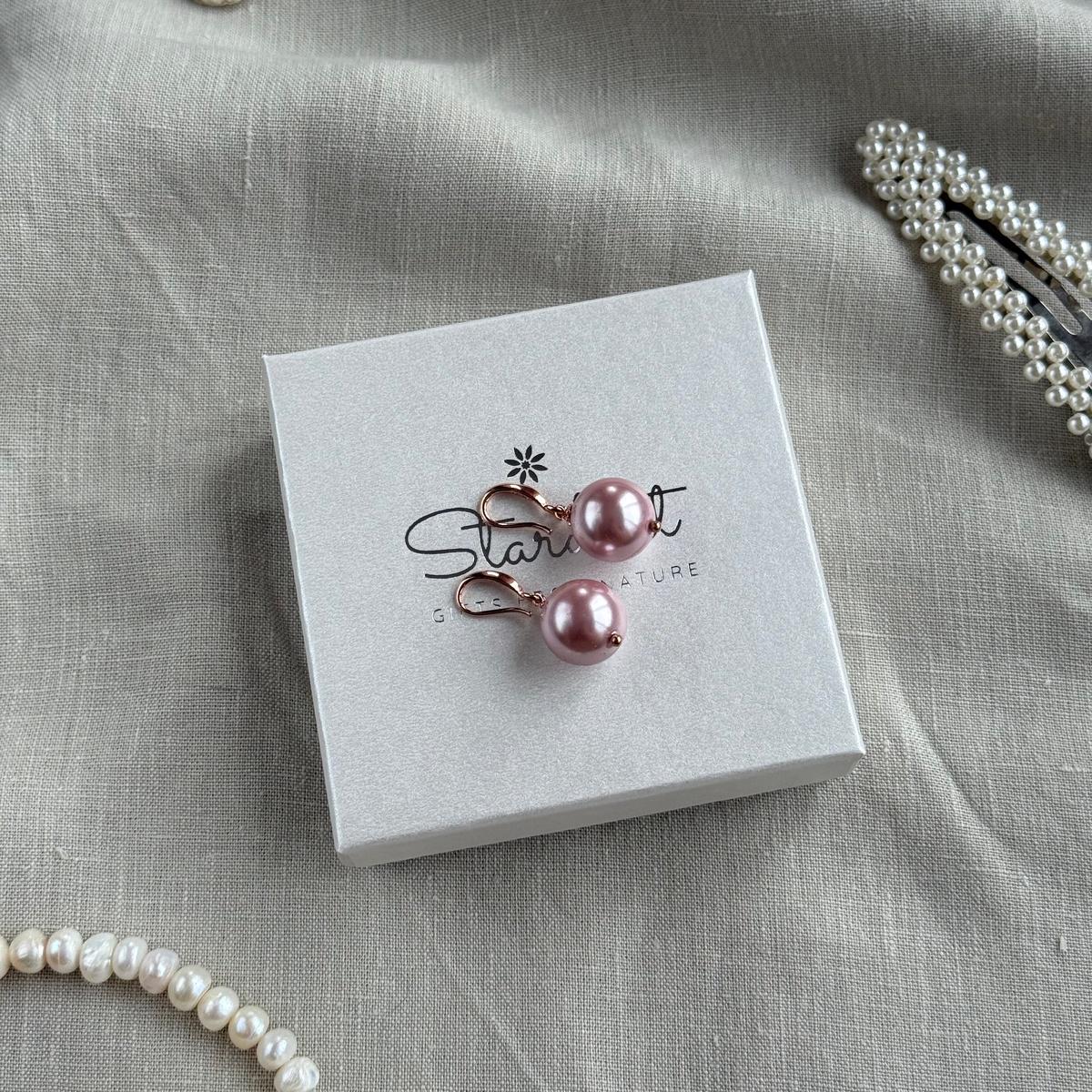 Feminine Harmony Pink Pearl Earrings | Rose Gold Sterling Silver 925