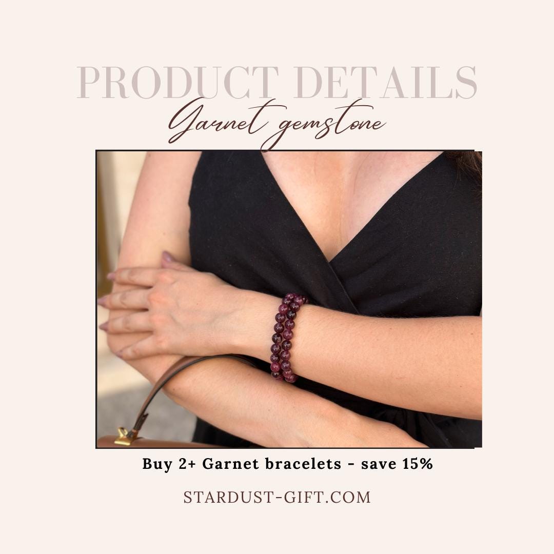 Natural dark red Garnet bracelet 8mm