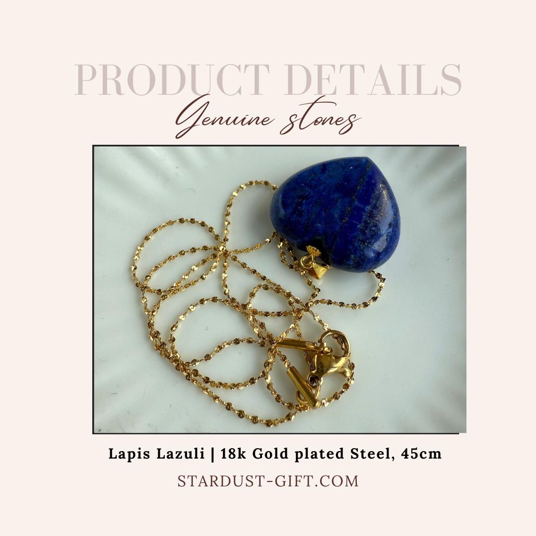 Lapis Lazuli Heart Pendant 2.5cm