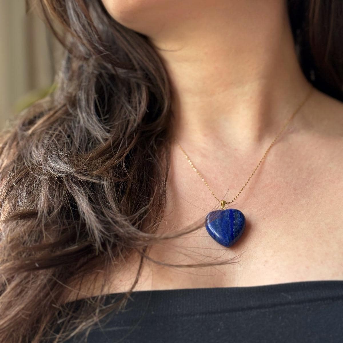 Lapis Lazuli Heart Pendant 2.5cm