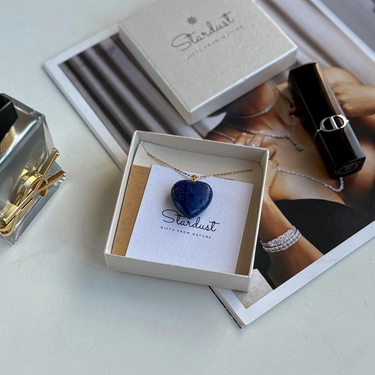 Lapis Lazuli Heart Pendant 2.5cm