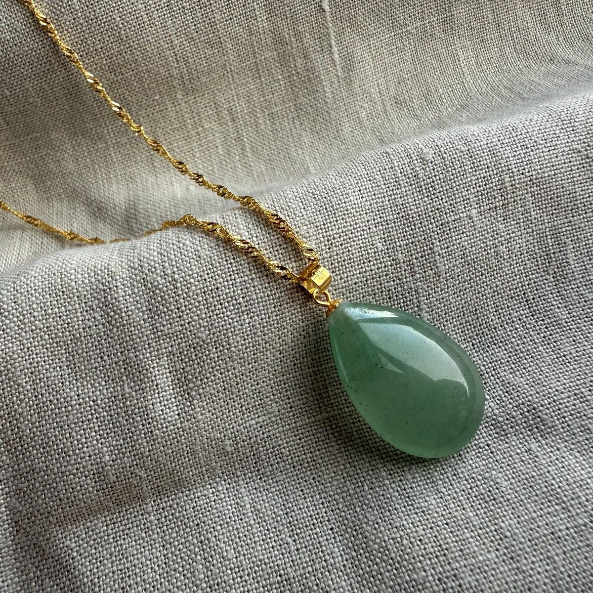 Aventurine Drop Pendant 1.5x2.5cm