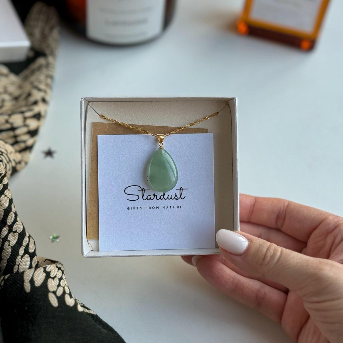 Aventurine Drop Pendant 1.5x2.5cm