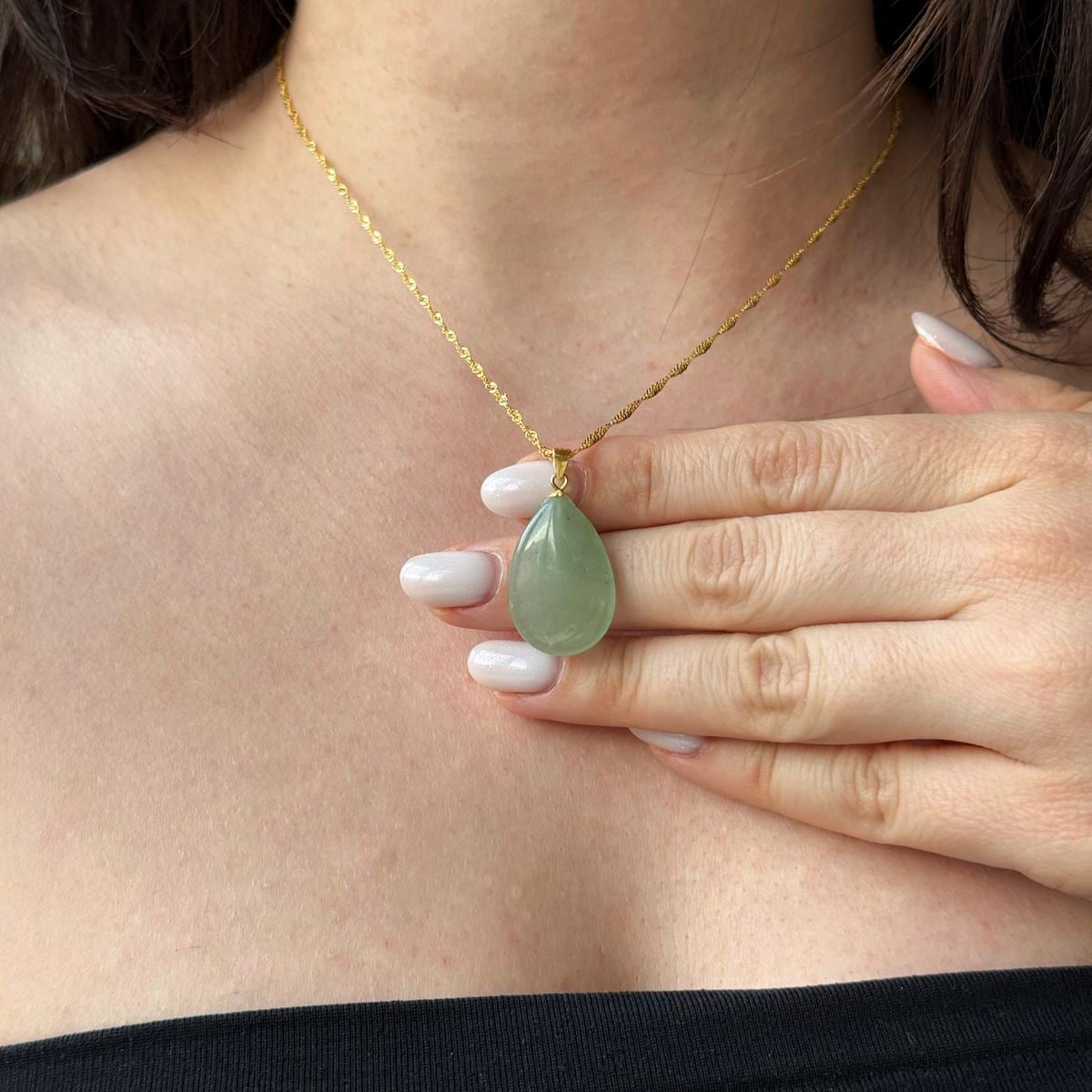 Aventurine Drop Pendant 1.5x2.5cm