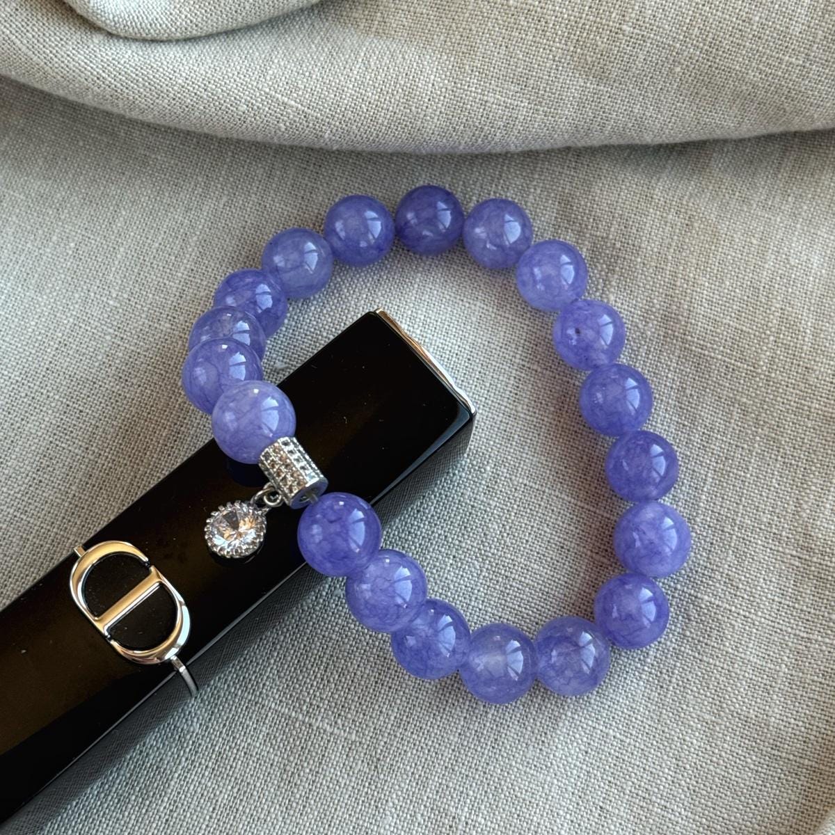 Elegant Lavender Jade beaded bracelet