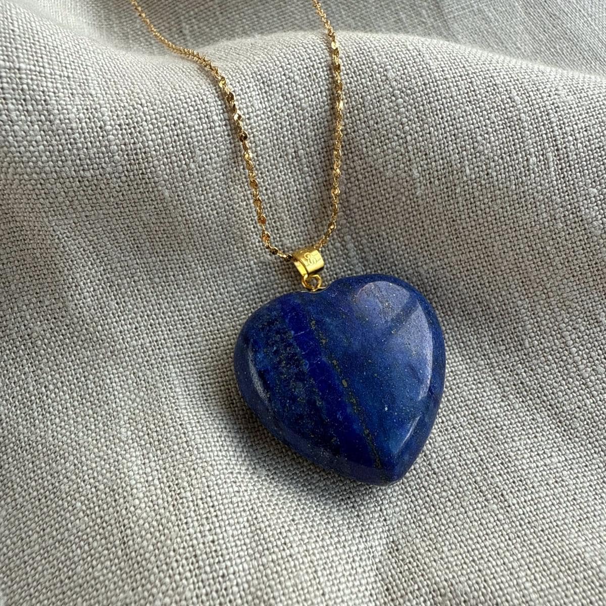 Lapis Lazuli Heart Pendant 2.5cm