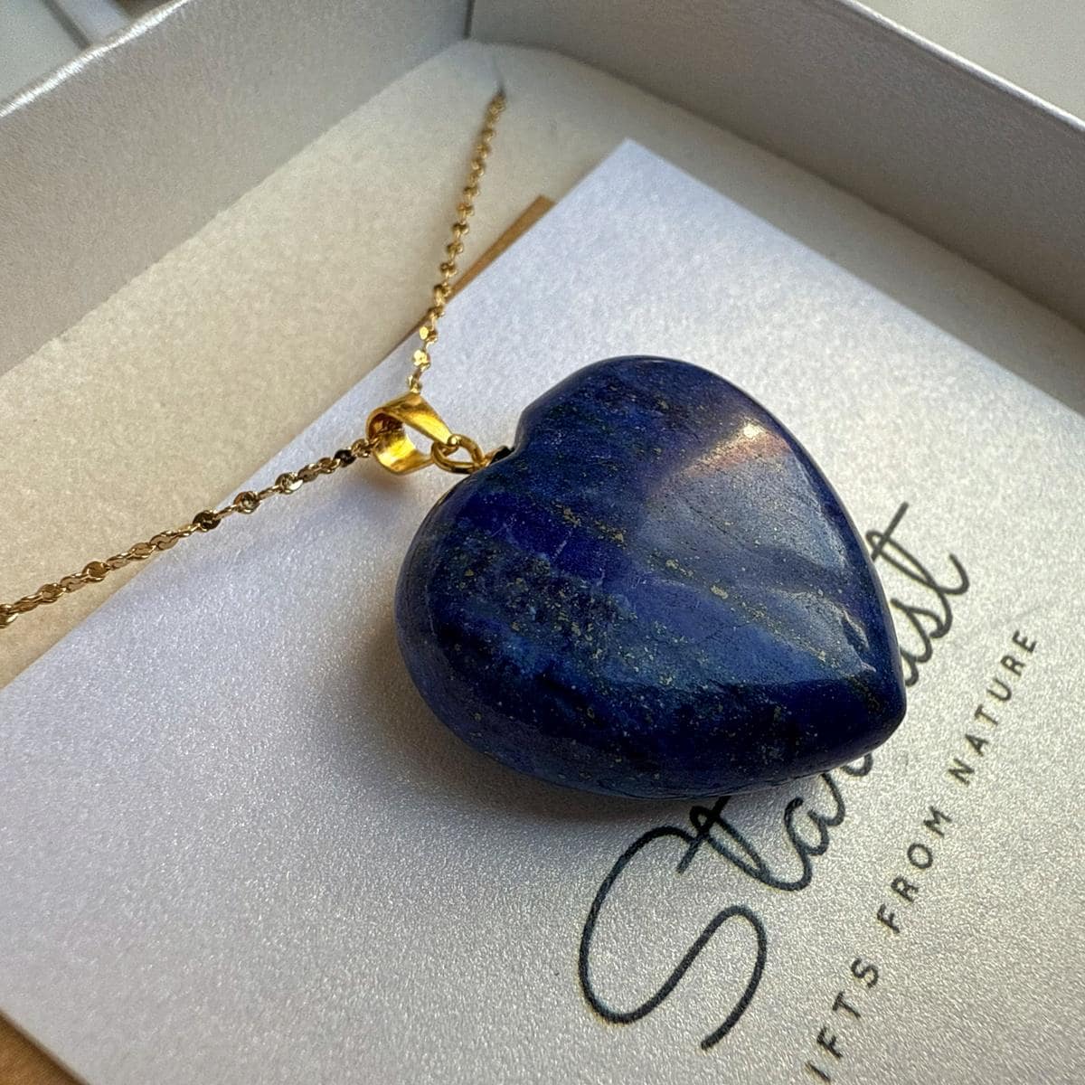 Lapis Lazuli Heart Pendant 2.5cm