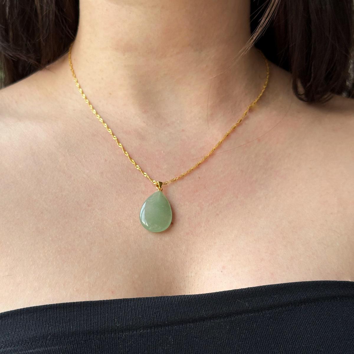 Aventurine Drop Pendant 1.5x2.5cm