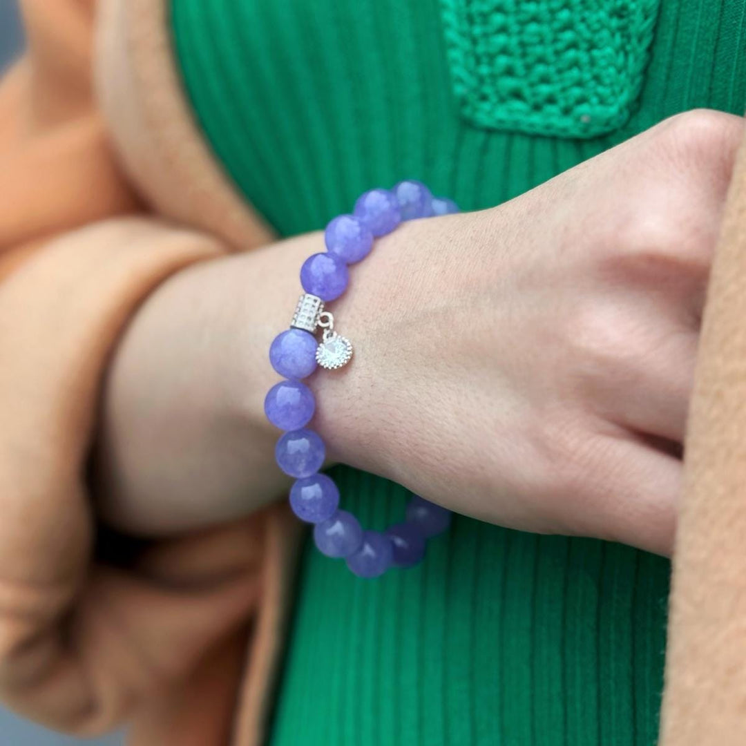Elegant Lavender Jade beaded bracelet