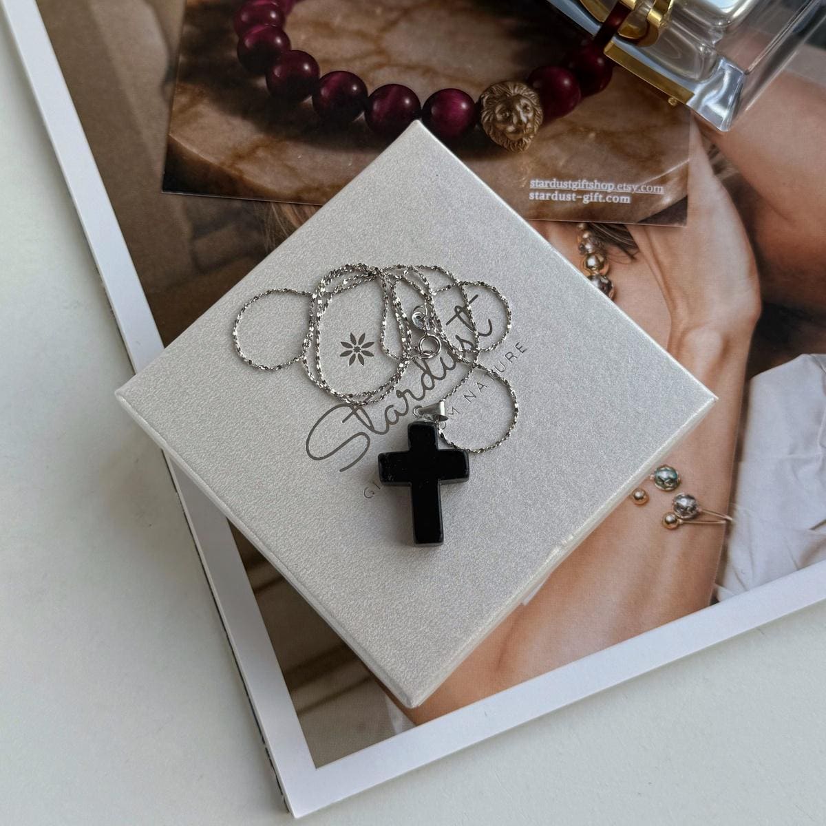 Black Obsidian Cross pendant