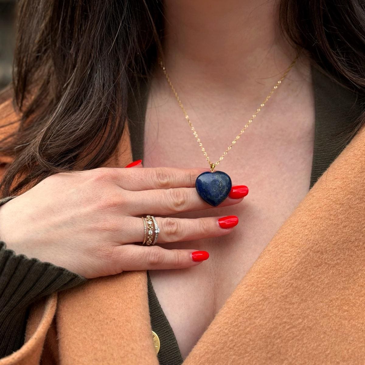Lapis Lazuli Heart Pendant 2.5cm