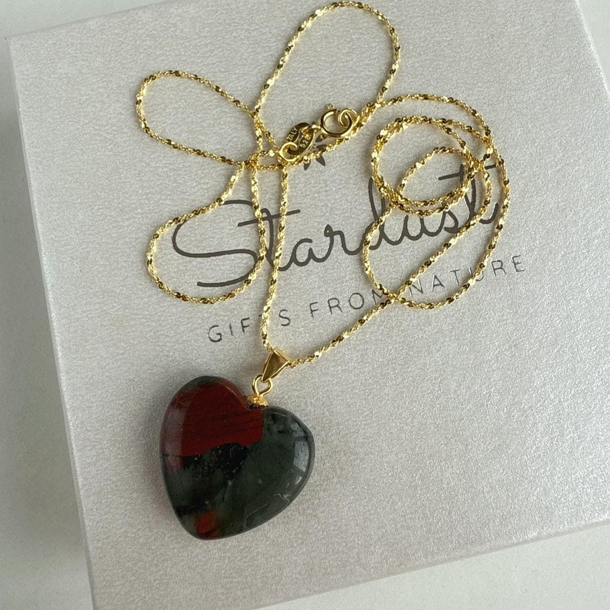 Bloodstone Heart Pendant 2.5cm