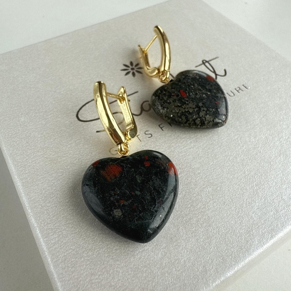 Bloodstone Heart Pendant 2.5cm