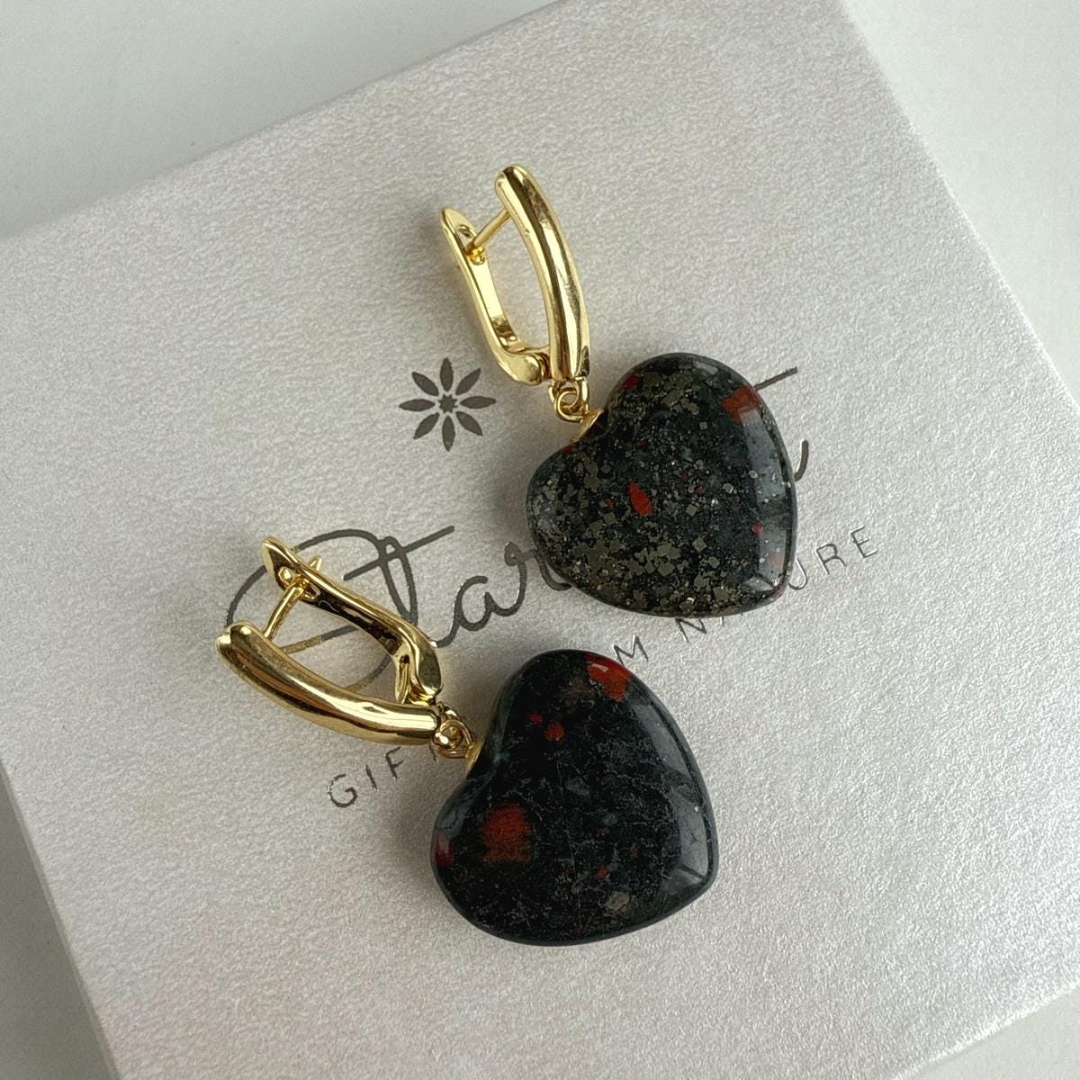 Bloodstone Heart Pendant 2.5cm