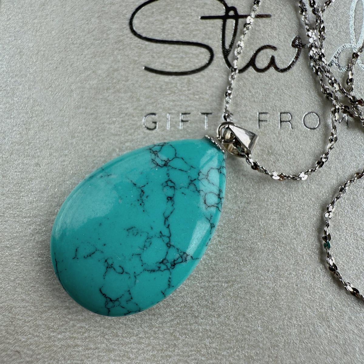Turquoise Drop Pendant 1.5x2.5cm