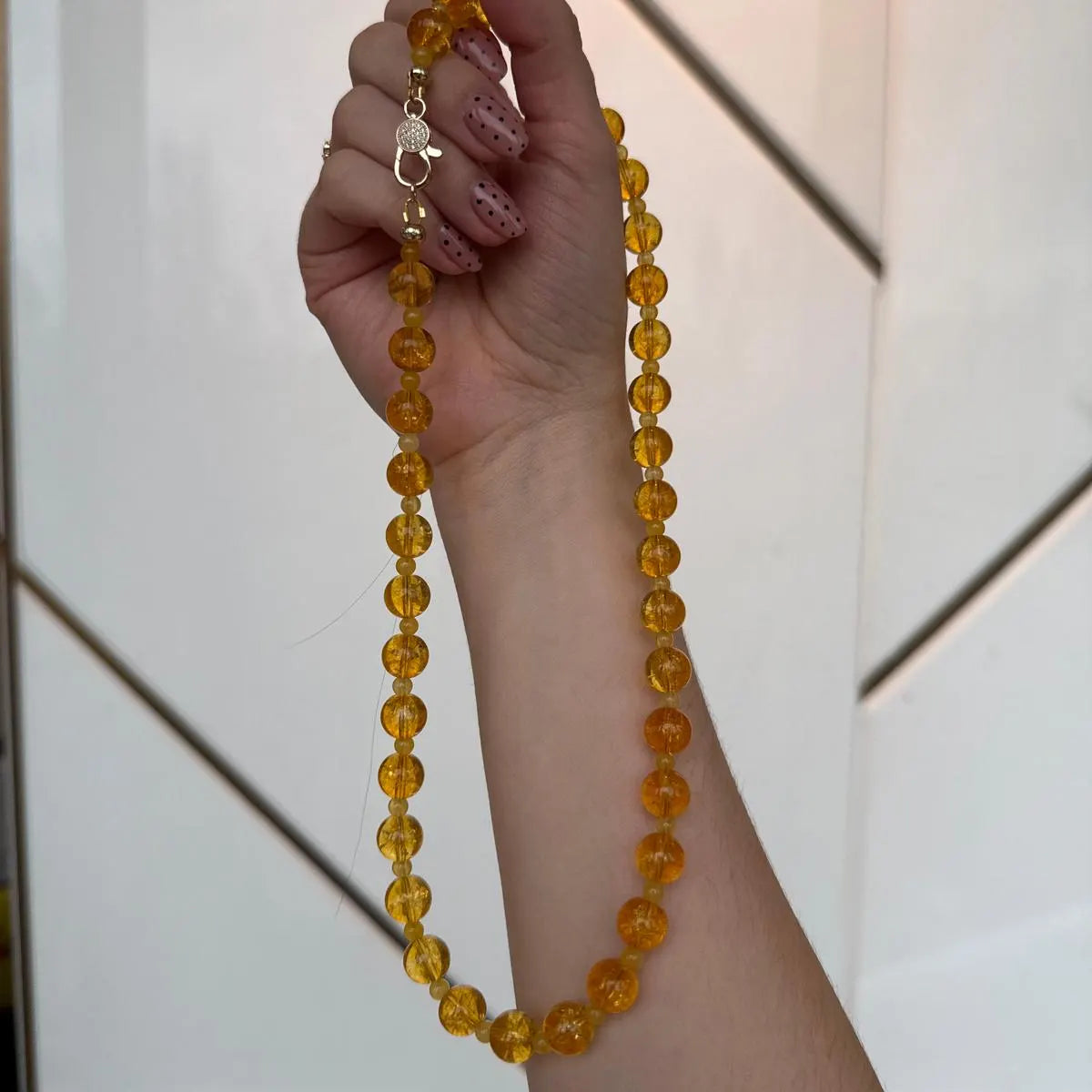 Natural Unheated 10mm Citrine Bead Necklace