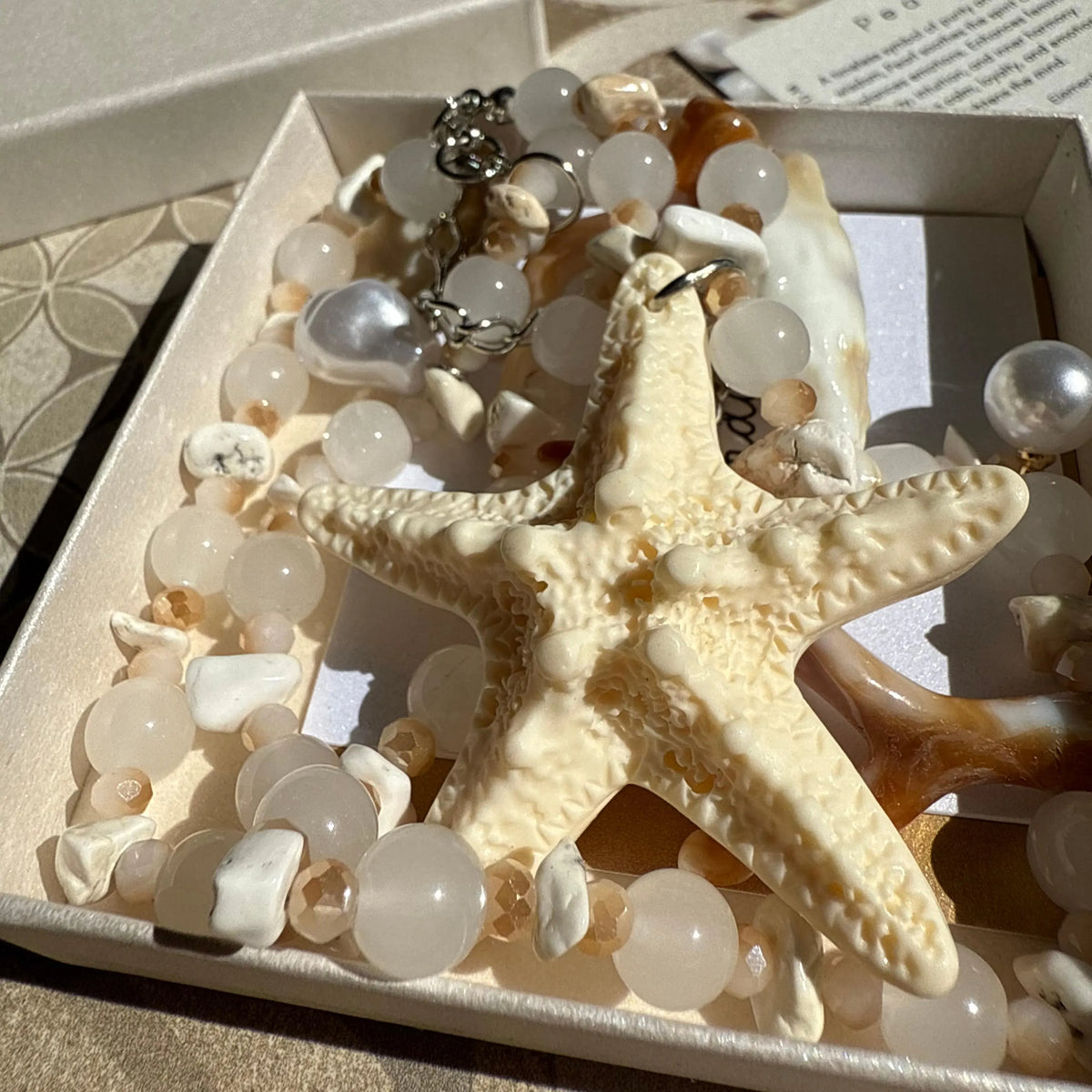 Coastal Statement Necklace, Starfish & Shell Charm Necklace | Beach Jewelry
