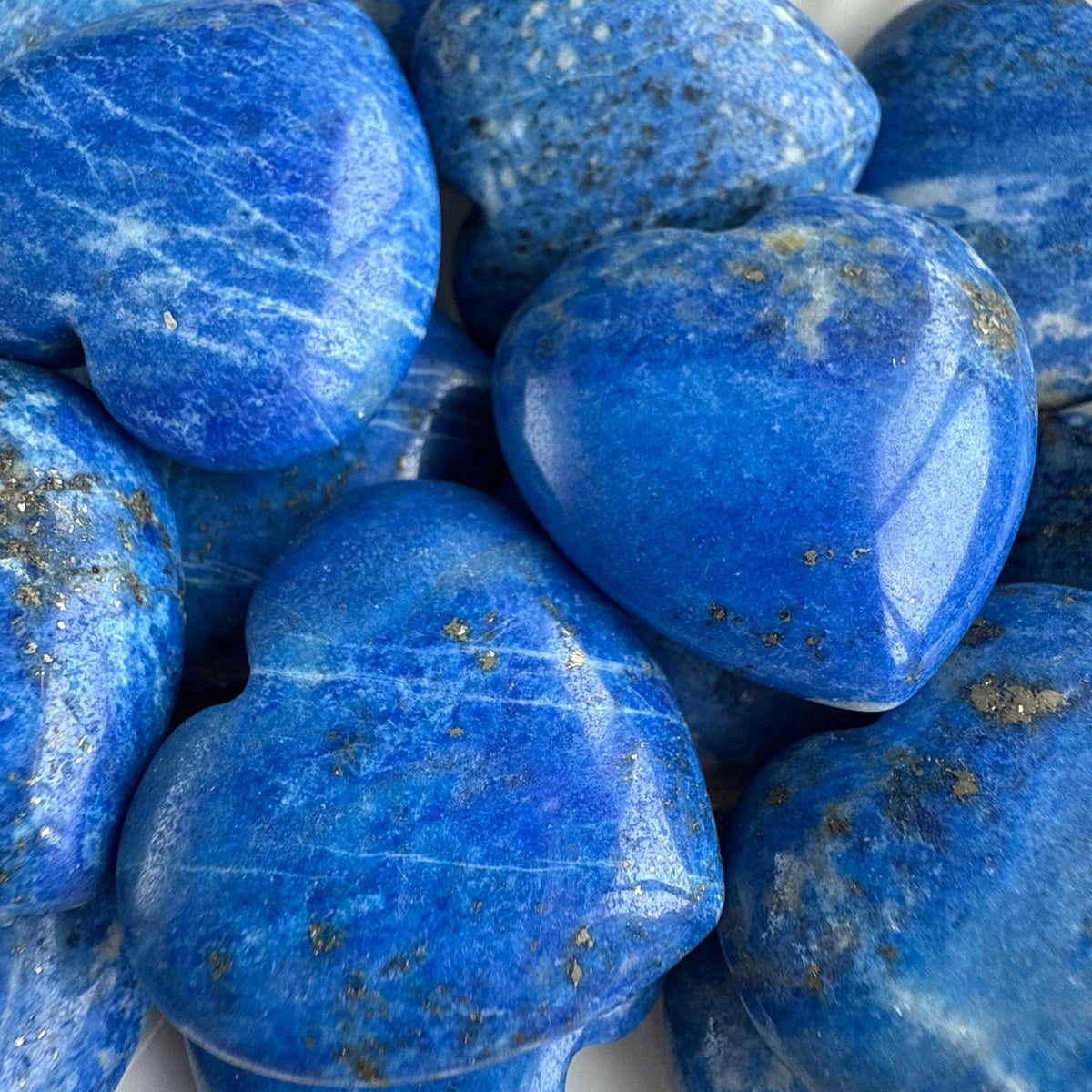 Natural Cobalt Blue Lapis Lazuli Heart Pendant 2.5cm | Gold & Silver