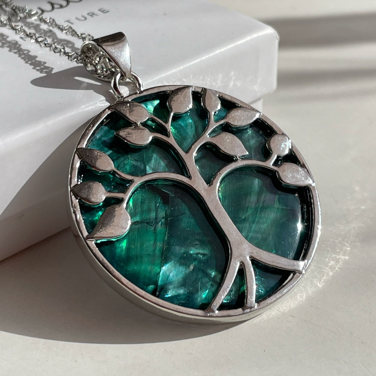Large Abalone Shell Tree of Life Pendant Necklace | Boho Spiritual Jewelry