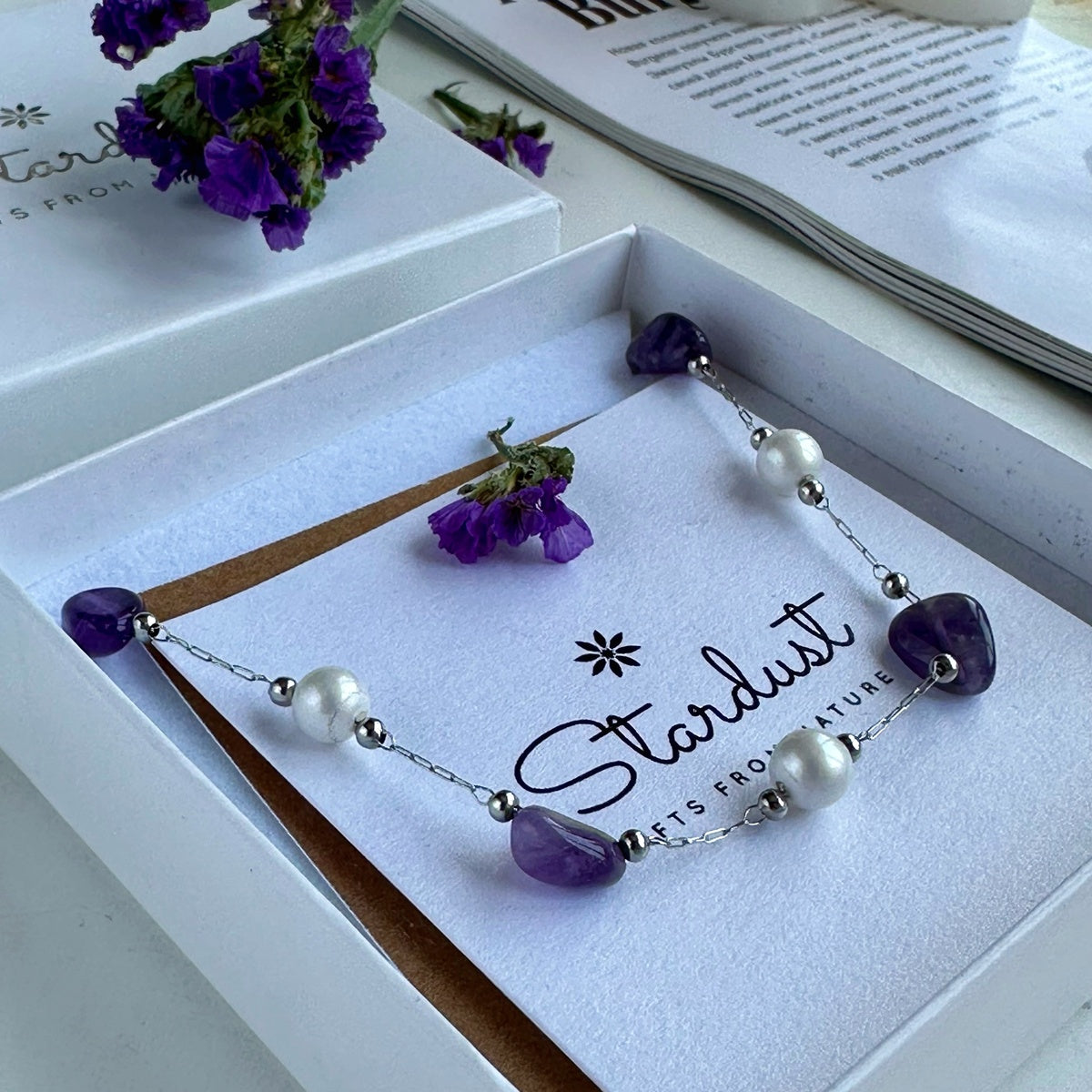 Natural Gemstone Choker Necklace | Amethyst, Carnelian & Citrine