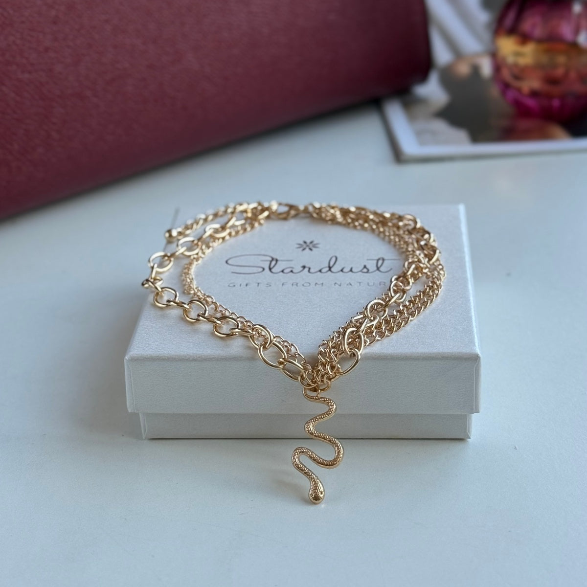 Ankle Bracelet with Snake Charm