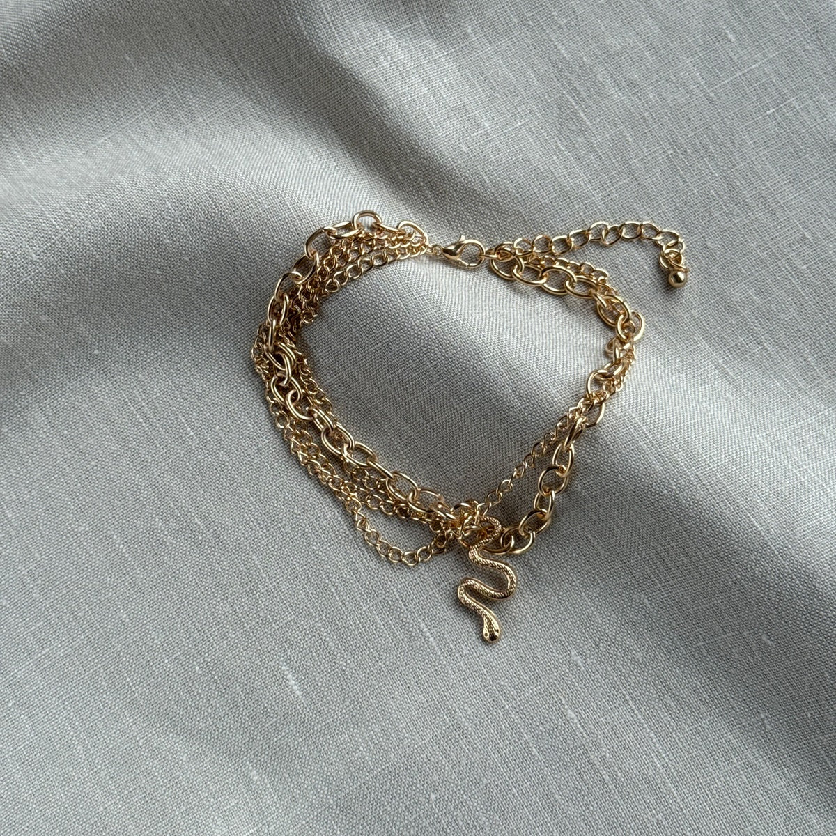 Ankle Bracelet with Snake Charm