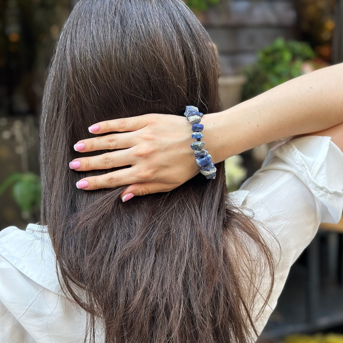Raw Sodalite Bracelet | Natural Blue Gemstone & Sodalite Beads