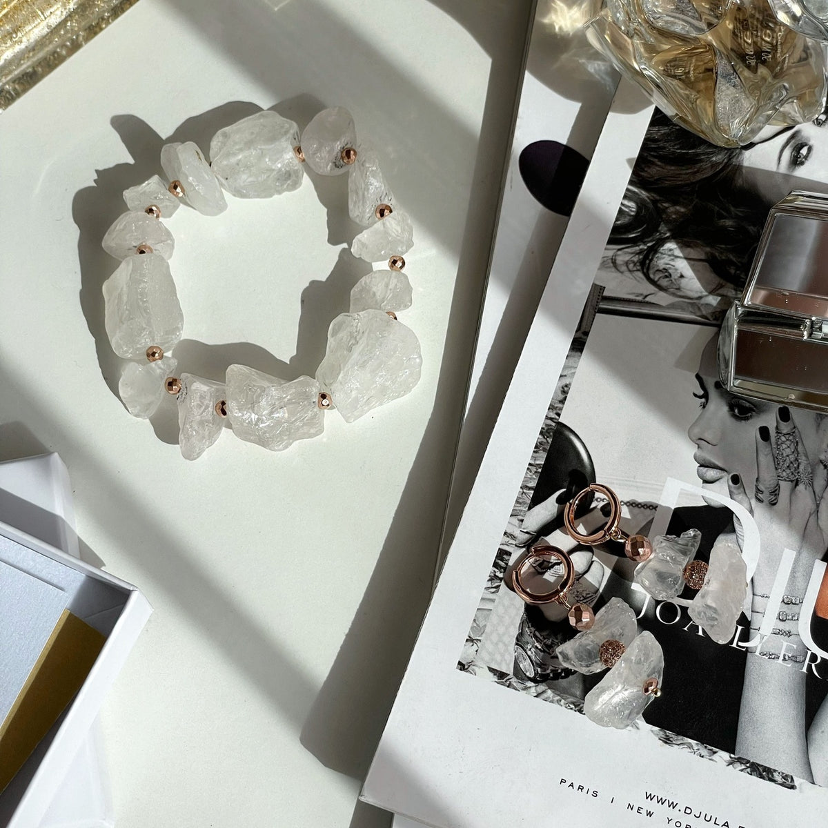 Raw Clear Crystal earrings
