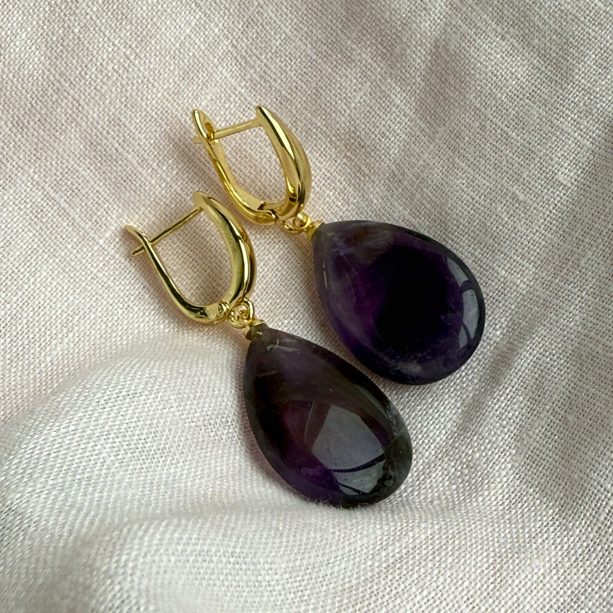Natural Amethyst Drop Earrings
