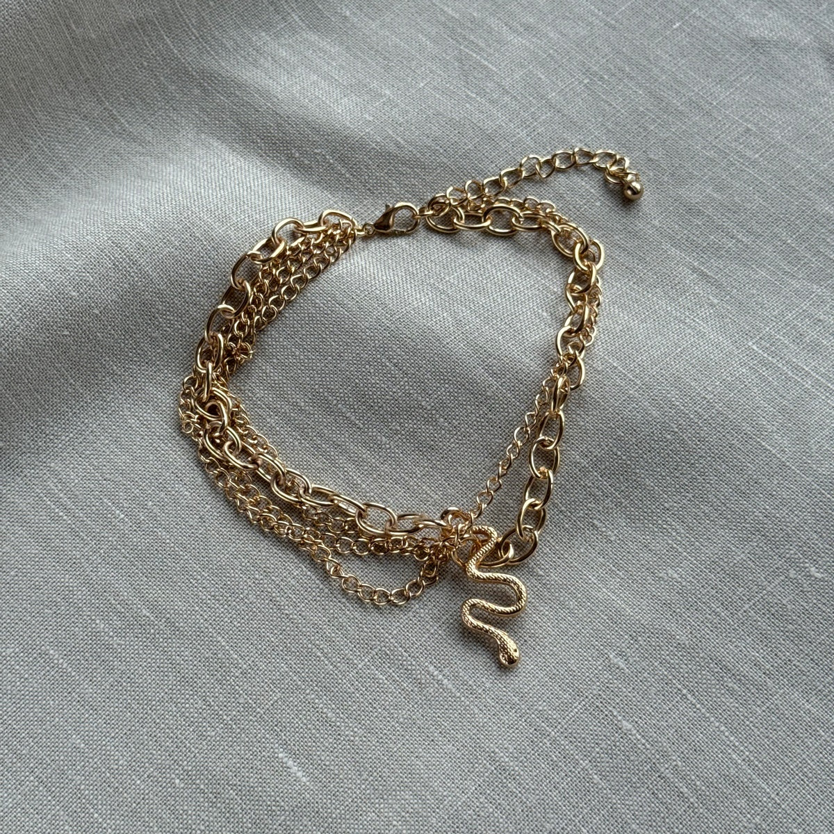 Ankle Bracelet with Snake Charm