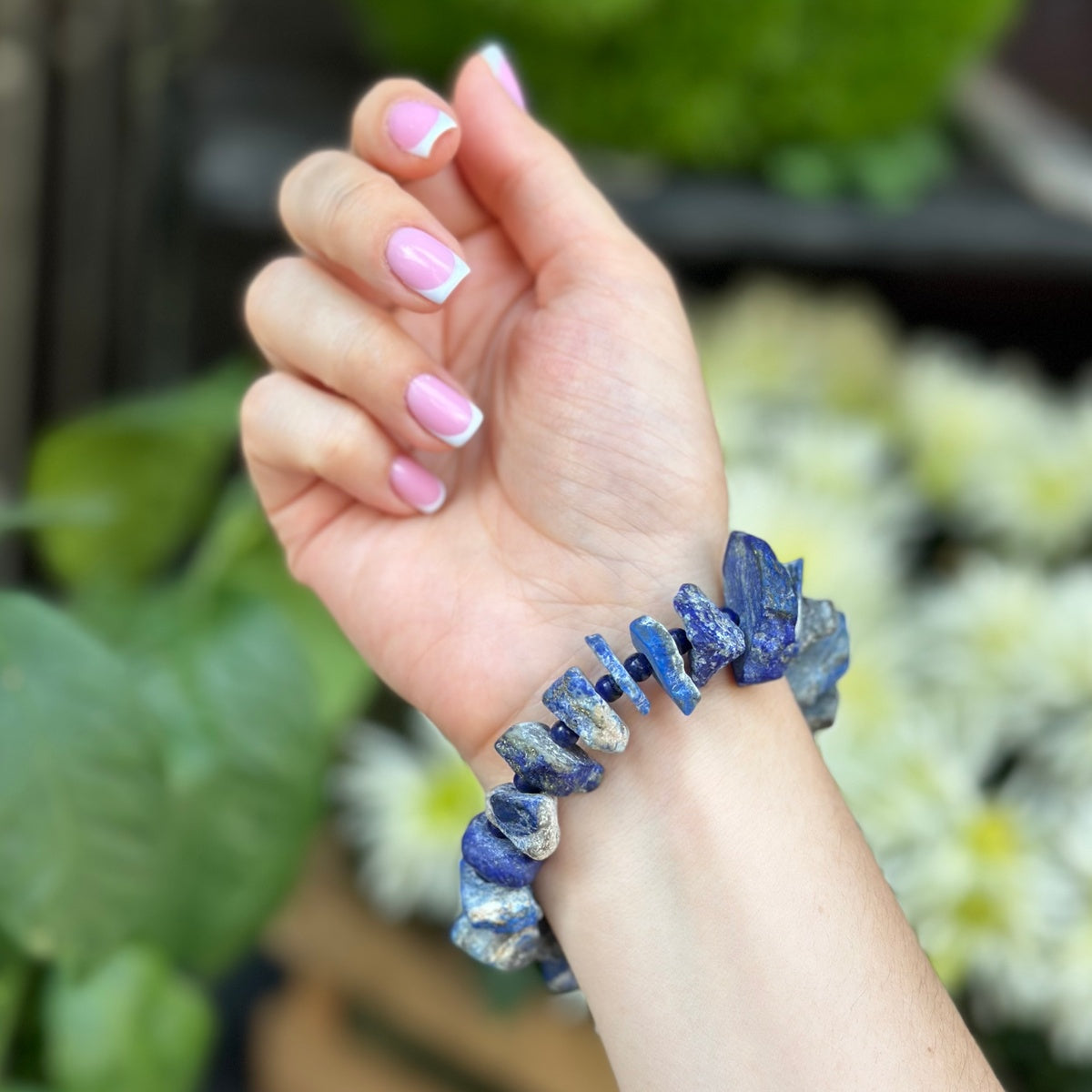 Raw Sodalite Bracelet | Natural Blue Gemstone & Sodalite Beads