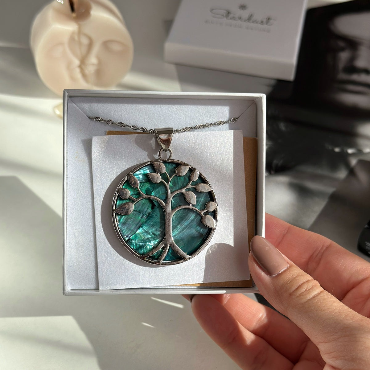 Large Abalone Shell Tree of Life Pendant Necklace | Boho Spiritual Jewelry