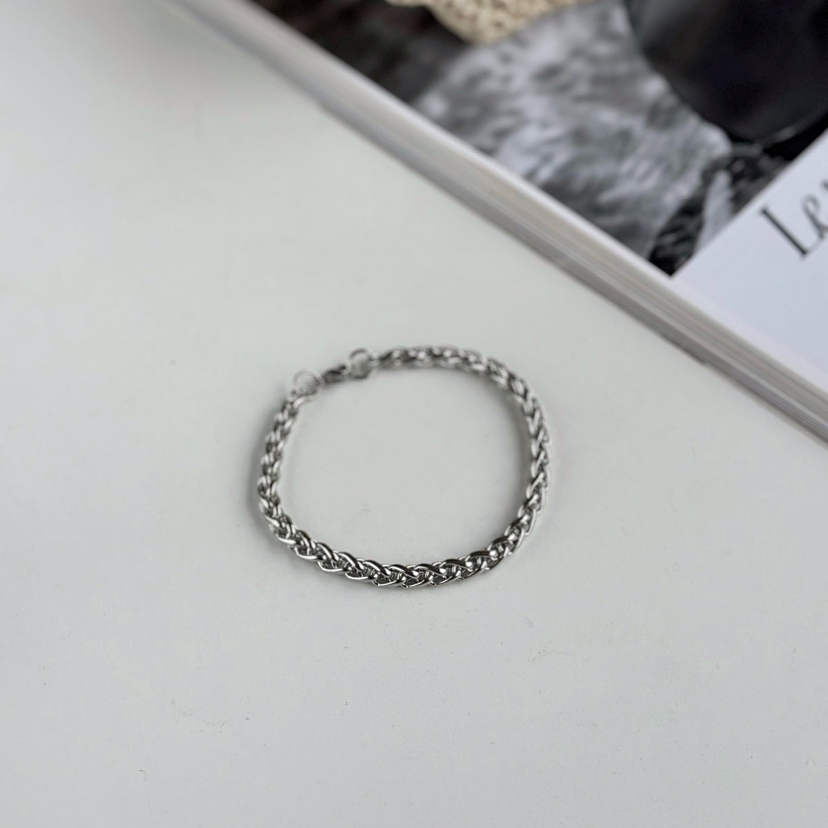 Stainless Steel Wheat Chain Bracelet for Him
