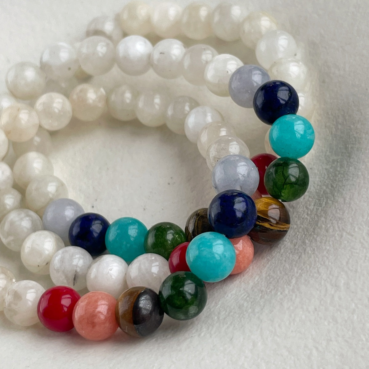 7 Chakra Gemstone Bracelet with Moonstone | Balance & Harmony