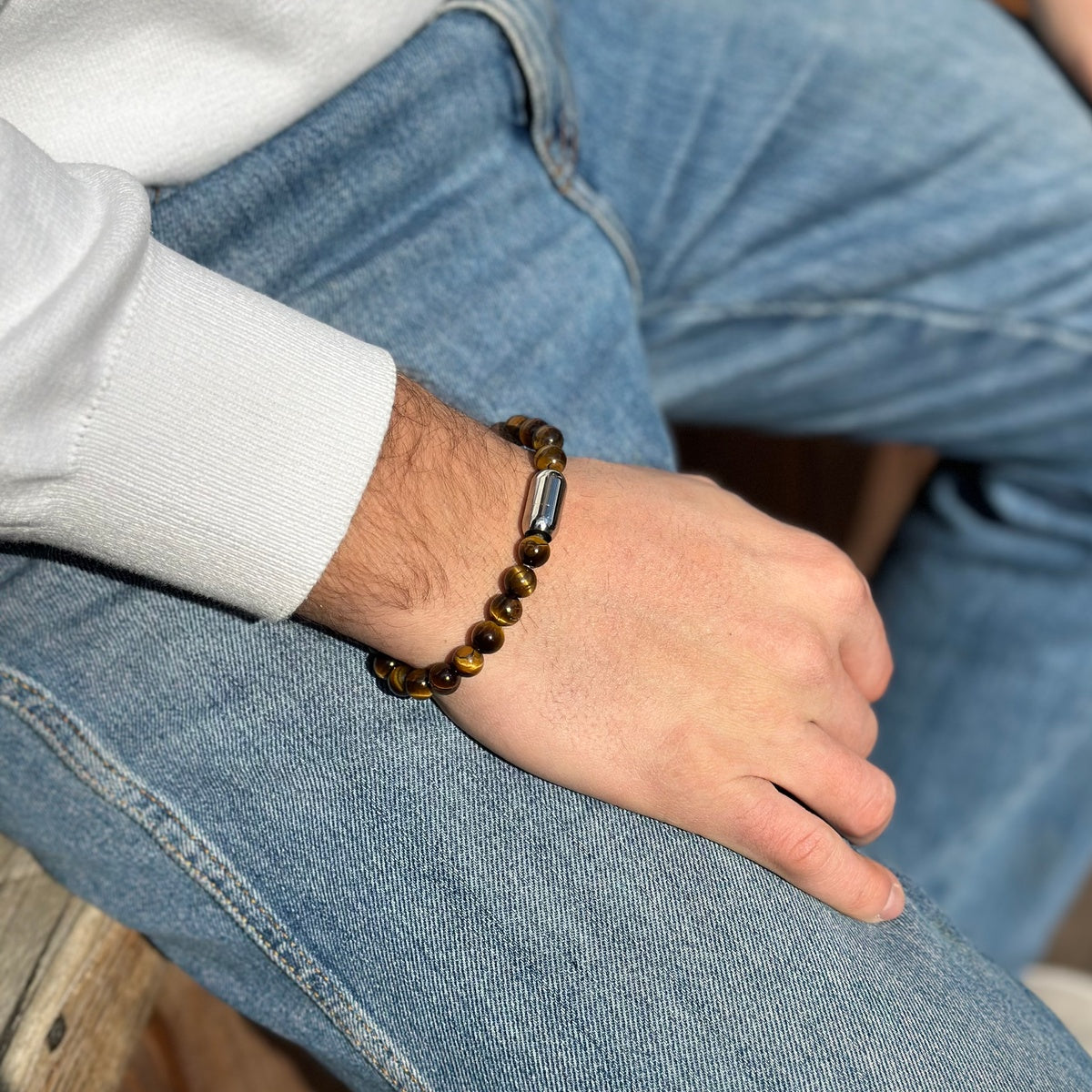 Men’s Tiger Eye Bracelet | Natural Gemstones & Magnetic Clasp
