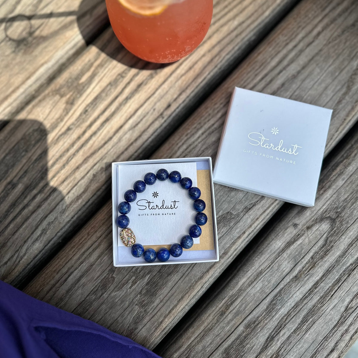 "Statement" Lapis Lazuli beaded bracelet