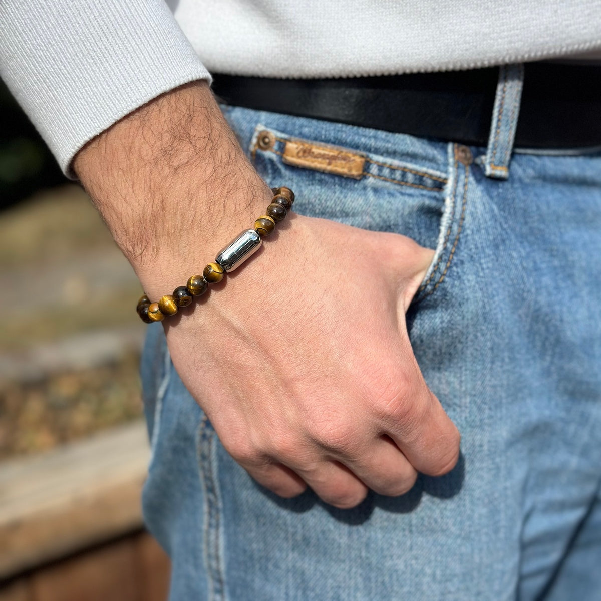 Men’s Tiger Eye Bracelet | Natural Gemstones & Magnetic Clasp