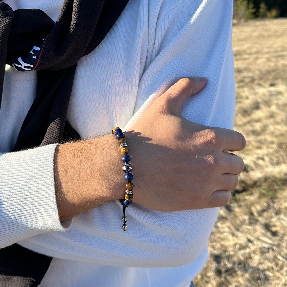 Luxury Men’s Bracelet with Lapis Lazuli & Tiger Eye