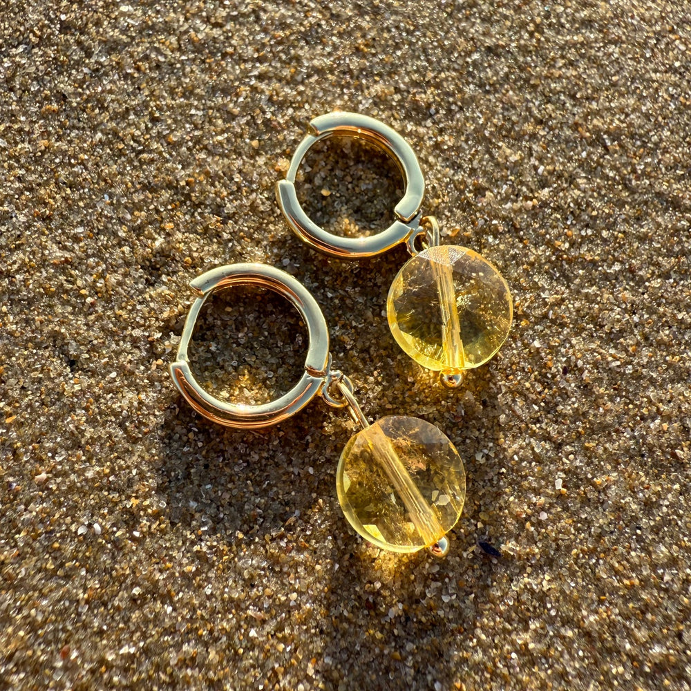 Natural Citrine Faceted Earrings