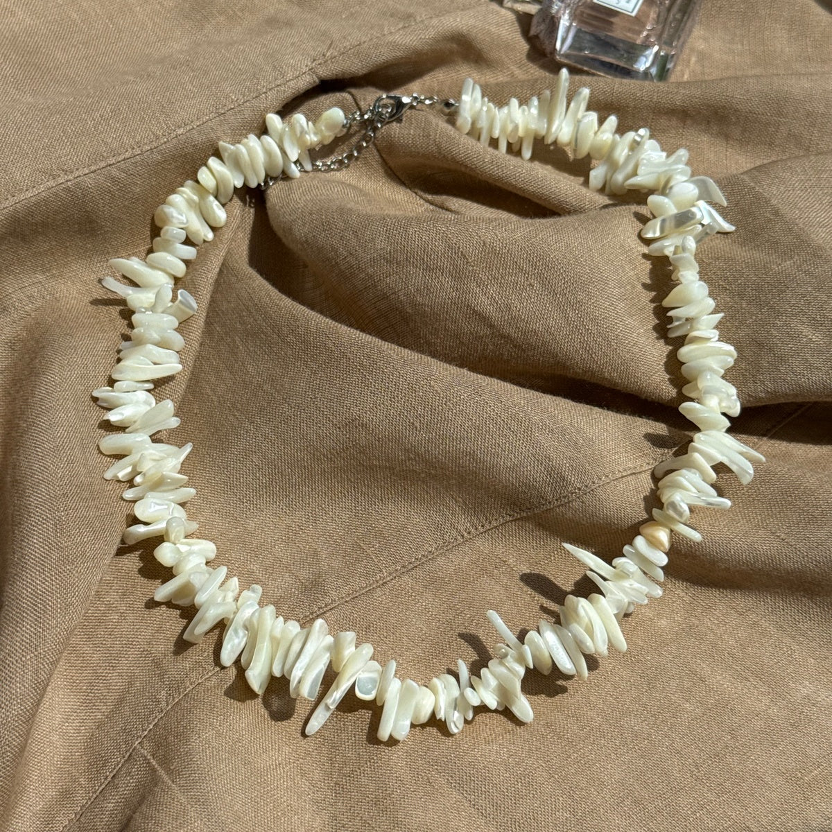 Mother of Pearl Choker Necklace, Natural Shell Choker