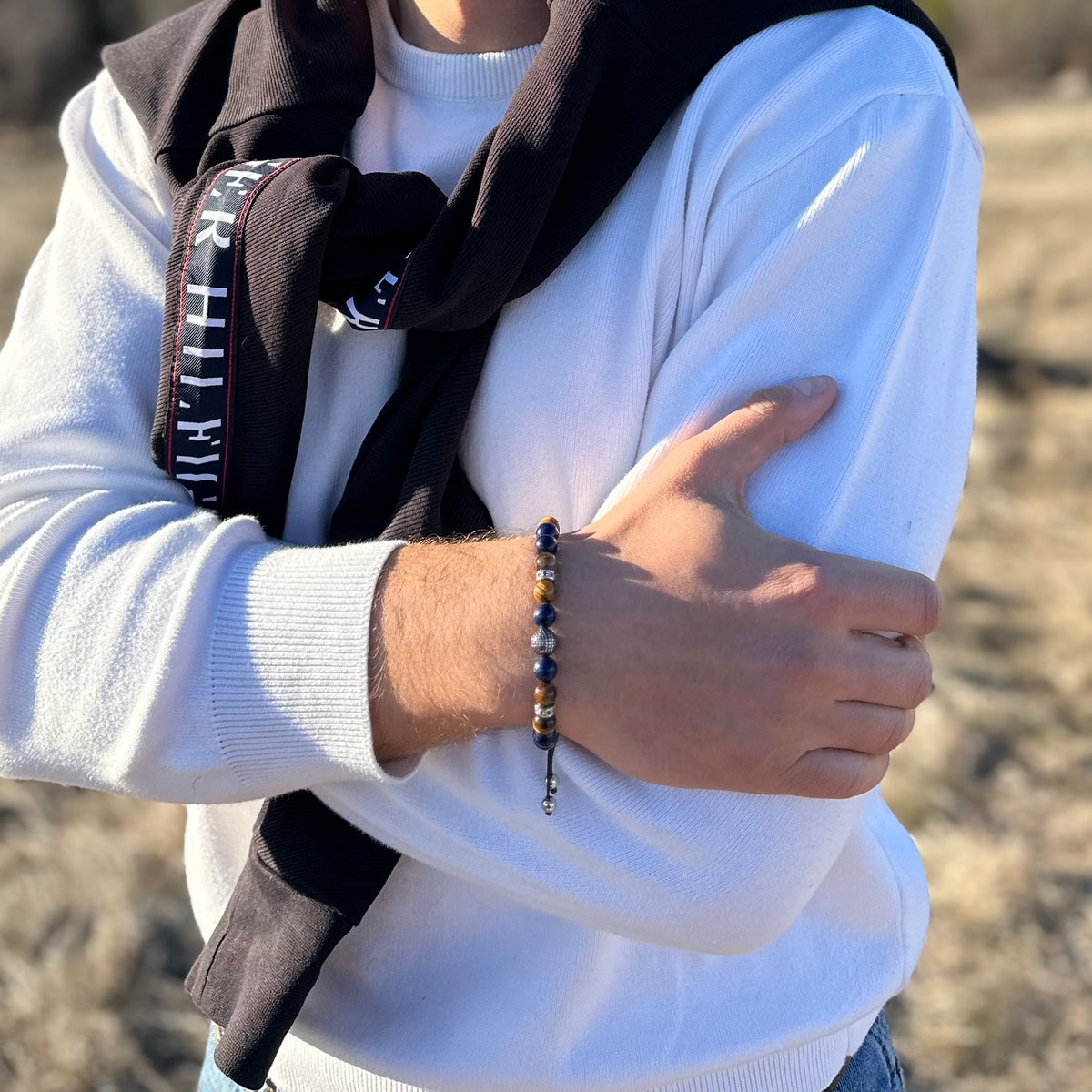 Luxury Men’s Bracelet with Lapis Lazuli & Tiger Eye