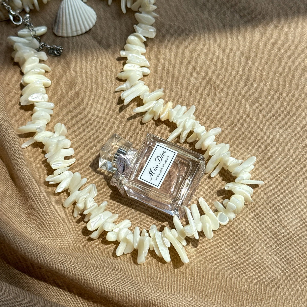 Mother of Pearl Choker Necklace, Natural Shell Choker