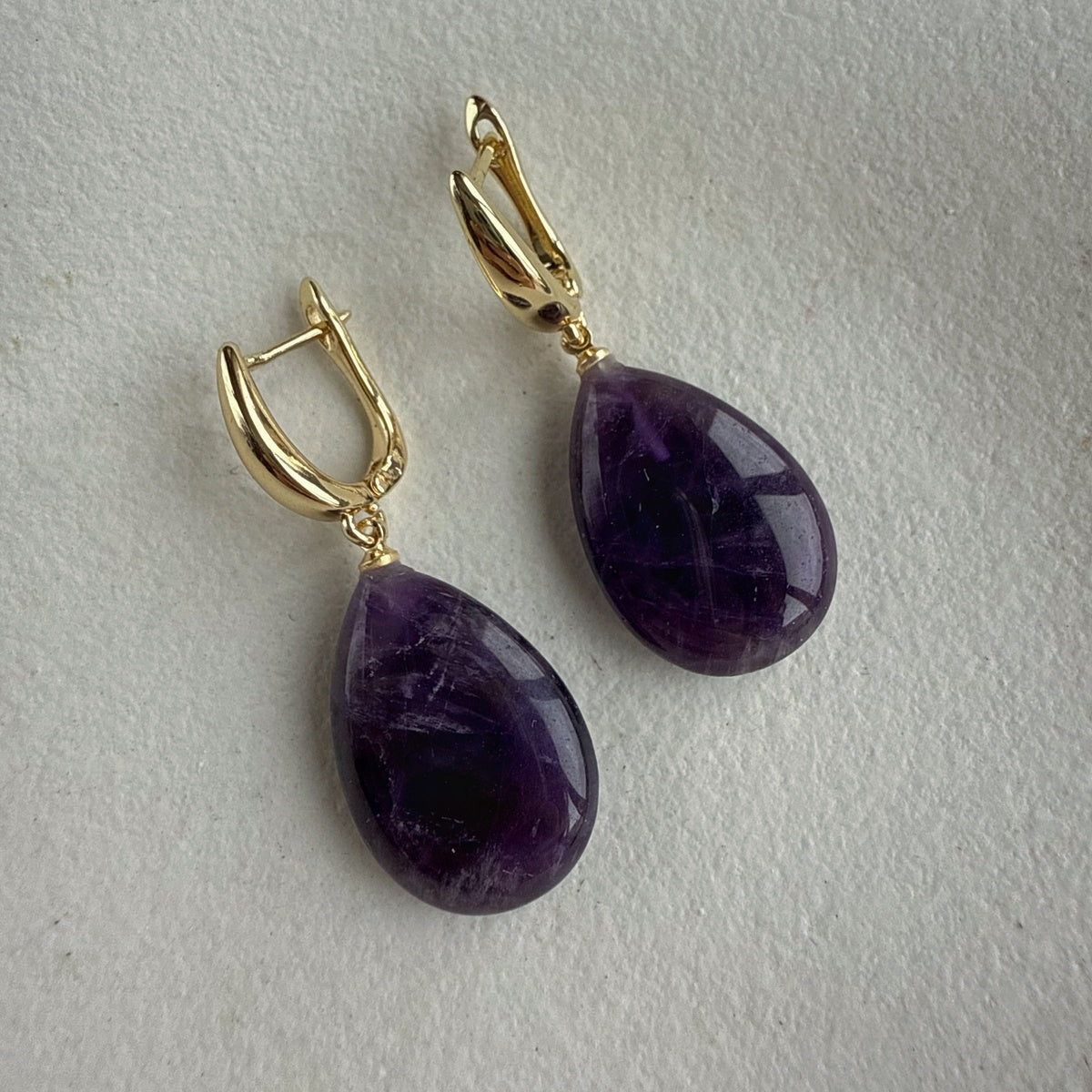 Natural Amethyst Drop Earrings