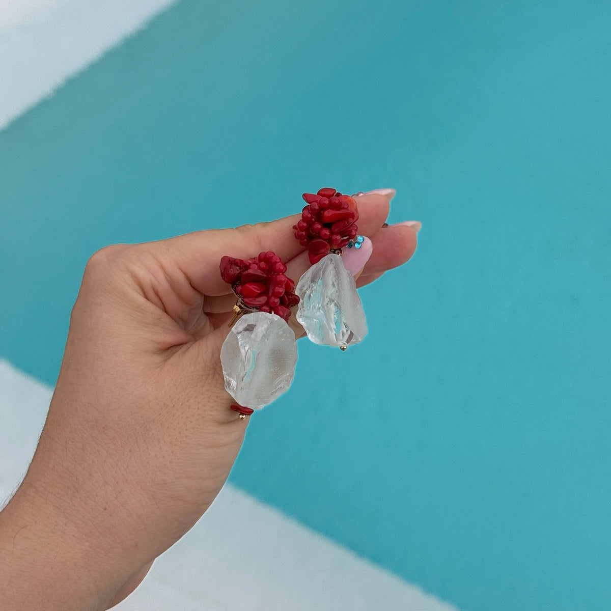 Red Coral Earrings