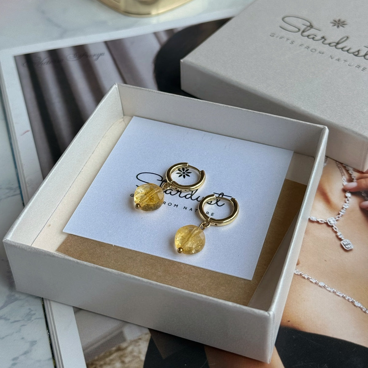 Natural Citrine Faceted Earrings